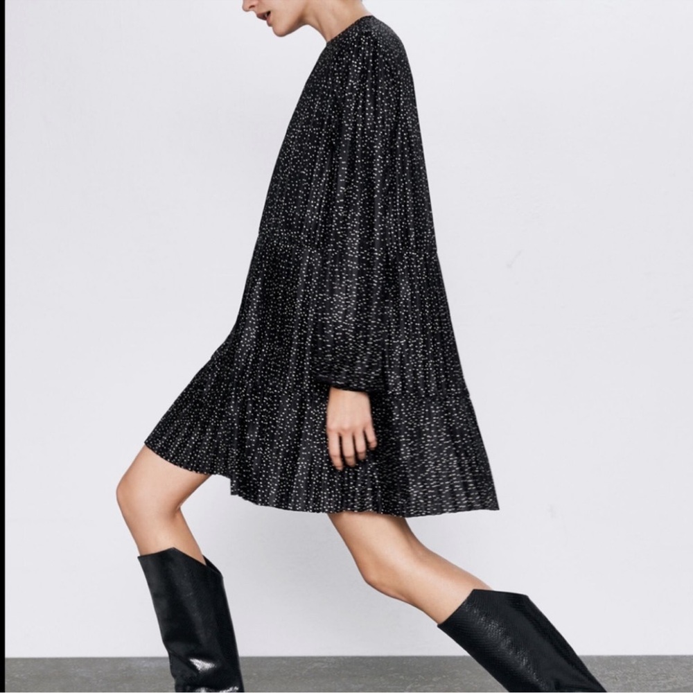 ❤️ Zara Long Sleeved Polkadot Tiered Dress